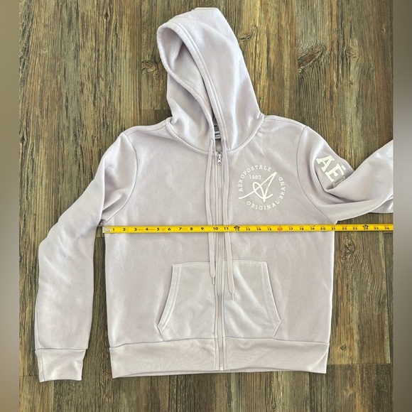 Aeropostale Sport Hoodie Womens Juniors XL Full Zip Lt Purple Hooded Sweatshirt - Picture 8 of 12
